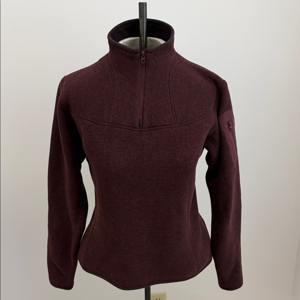 Arc'teryx Women Polartec Maroon Fleece 1/3 Zip Pullover Small